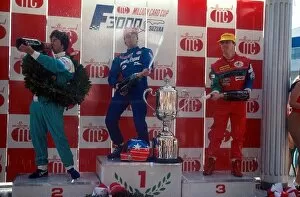 Images Dated 25th May 2001: Japanese Formula 3000 Championship: The podium: Kazuyoshi Hoshino second ├É not wasting