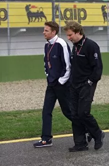 Images Dated 7th April 2000: Jensonm Button talks with his race engineer