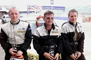 Images Dated 30th July 2002: John Cooper Challenge: The top three drivers display their trophies Ben Blydenstein 3rd