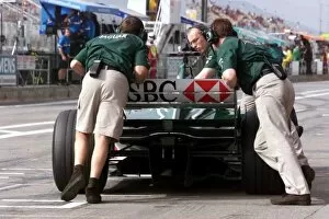 Images Dated 7th May 2000: Johnny Herbert is pushed out of the garage