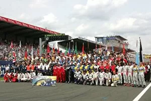 Images Dated 15th June 2008: Le Mans 24 Hour Race: The driver group photo on the grid