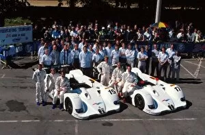 Team Picture Collection: Le Mans 24 Hours: The 1999 BMW team, L-R: Yannick Dalmas, Joachim Winkelhock, Pierluigi Martini