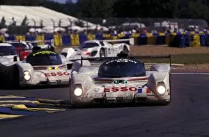 Images Dated 28th April 2003: Le Mans 24 Hours: Race winners Eric Helery / Christophe Bouchut / Geoff Brabham Peugeot 905 Evo 1C