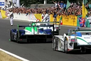 Sarthe Gallery: Le Mans 24 Hours: Tom Kristensen Champion Racing Audi R8 crosses the line to score a record seventh Le Mans 24 Hours win