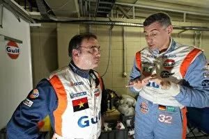 Images Dated 12th November 2007: Le Mans Series: Karim Ojjeh Barazi Epsilon talks with a mechanic