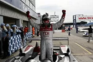 Le Mans Endurance Series Gallery: Le Mans Series: Rinaldo Capello Audi Sport Team Joest Audi R10 TDI celebrates his win in Parc Ferme