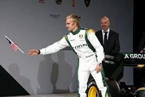 Images Dated 12th February 2010: Lotus T127 Launch: Heikki Kovalainen Lotus