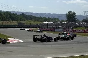 Formula Atlantic Gallery: Luis Diaz leads the field out of the Festival chicane on the second lap of the Portland Toyota Atlantic