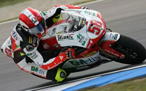 Images Dated 15th August 2008: Marco Simoncelli Metis Gilera fasest after Free Practice 1