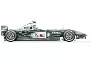 Whole Car Gallery: McLaren MP4-18 2003 side view: MOTORSPORT IMAGES: McLaren MP4-18 2003 side view