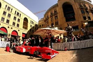 Images Dated 5th August 2004: Minardi F1x2: The Minardi F1x2 of Alan van der Merwe is worked upon in Nelson Mandela Square