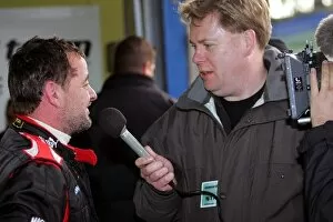 Images Dated 24th November 2005: Minardi Testing: Paul Stoddart is interviewed after he drove the final lap ever in a Minardi