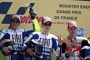 Rd3 French Grand Prix Collection: MotoGP: 1st Jorge Lorenzo, FIAT Yamaha, centre