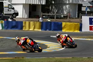 Rd3 French Grand Prix Collection: MotoGP: Dani Pedrosa leads Repsol Honda team mate Andrea Dovizioso