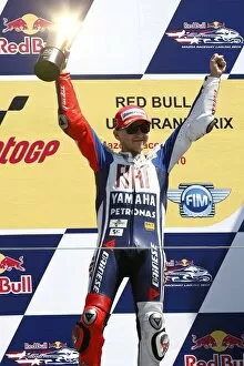 Monterey Gallery: MotoGP: Race winner Jorge Lorenzo FIAT Yamaha, on the podium