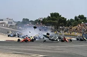 Images Dated 7th September 2012: Paul Ricard, Le Castellet, France. 7-9 July 1989: Mauricio Gugelmin has a huge crash at Epingle