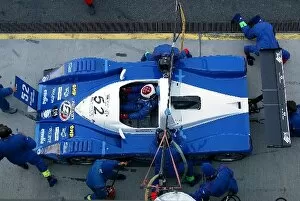 Images Dated 23rd July 2003: Pit stop for the SR2 winning Lucchini Nissan of Piergiuseppe Peroni (ITA) / Mirko Savoldi