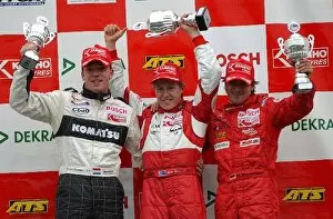 Images Dated 26th April 2003: Podium, From left to right: Robert Doornbos (NED), Team Ghinzani (2nd)