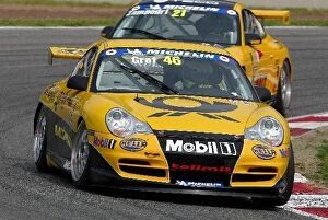 Images Dated 13th May 2004: Porsche Supercup: Klaus Graf Tolimit Racing leads Alessandro Zampredi DeWalt Racing