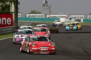 Images Dated 31st July 2005: Porsche Supercup: Patrick Huisman leads at the start