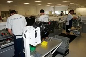 Images Dated 1st June 2005: Prodrive Factory Tour: Prodrive engineers work on gearboxes