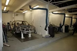 Images Dated 1st June 2005: Prodrive Factory Tour: A Subaru Impreza WRC on a jig