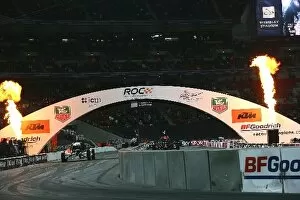 Images Dated 15th December 2008: Race of Champions: Sebastien Loeb and David Coulthard go head to head on the ROC buggy