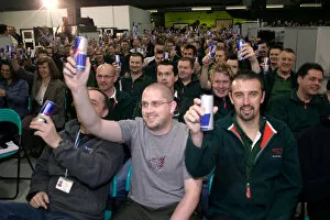 Images Dated 17th November 2004: Red Bull Factory Announcement Milton Keynes, England. November 15th 2004