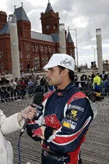 Cardiff Gallery: Red Bull Track Attack: Vitantonio Liuzzi, Scuderia Toro Rosso, is interviewed by Sky Sports
