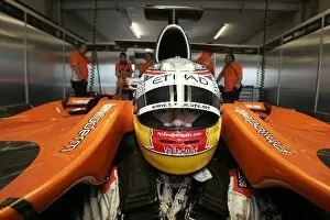 Roldan Rodriguez Spyker Test: Roldan Rodriguez has his debut test for the Spyker Formula One Team