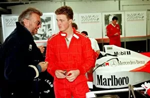 Images Dated 8th August 1996: SCHUMACHER JUNIOR TESTS MCLAREN MERCEDES F1 AT SILVERSTONE