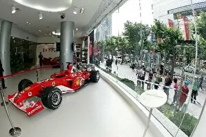 Images Dated 7th June 2004: Shanghai Circuit Opening: A Ferrari F2003-GA on display in a Chinese Ferrari dealership