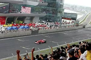 Images Dated 7th June 2004: Shanghai Circuit Opening: Gerhard Berger Ferrari F2003-GA runs demonstration laps of the new circuit