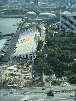 Construction Gallery: Singapore Circuit Construction: Aerial view of Grandstand
