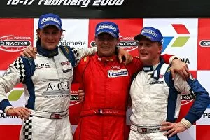 Speedcar Gallery: Speedcar Series: Podium; : Mathias Lauda, Jean Alesi and Johnny Herbery