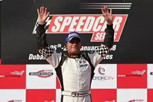 Speedcar Series Gallery: Speedcar Series: Race winner Gianni Morbidelli celebrates on the podium