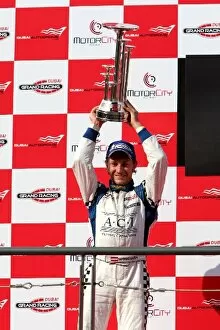 Speedcar Series Gallery: Speedcar Series: Second placed Mathias Lauda celebrates on the podium
