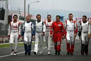 Images Dated 15th February 2008: Speedcar Series: The Speedcar drivers: Moreno Soeprapto, Johnny Herbert, Mathias Lauda