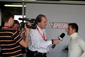 Images Dated 9th November 2008: Speedcar Series Testing: Gianni Morbidelli is interviewed