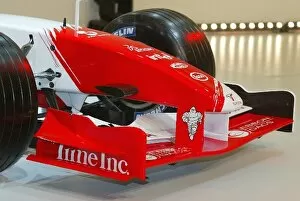 Images Dated 17th January 2004: Toyota Racing TF104 Launch: Front nose and wing detail of the new Toyota TF104
