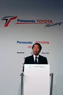 Images Dated 10th January 2008: Toyota TF108 Launch: Kazuo Okamoto Executive Vice-President Toyota Motor Corporation