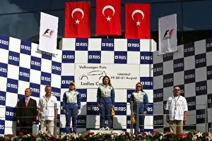 Ladies Collection: Turkish VW Ladies Cup: Podium finishers in the VW Polo Ladies Cup race