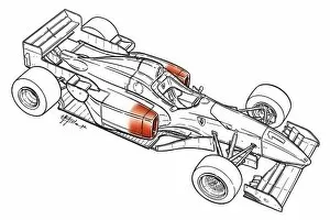 Whole Car Gallery: Tyrrell 024 1996 Italian GP solid upper wishbone detail: MOTORSPORT IMAGES