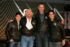 Images Dated 15th December 2009: Virgin F1 Team Announcement: Richard Branson, CEO Virgin Group, second left, and Nick Wirth
