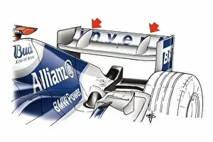 Images Dated 4th December 2018: Williams FW26 rear wing: MOTORSPORT IMAGES: Williams FW26 rear wing