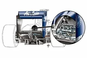 Mechanical Accessories Gallery: Williams rear FW32 suspension inerter: MOTORSPORT IMAGES: Williams rear FW32 suspension inerter