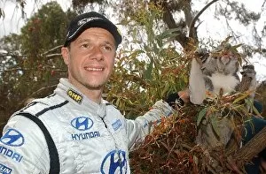 Images Dated 17th September 2003: World Rally Championship: Freddy Loix Hyundai Accent WRC with a Koala Bear