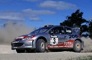 Images Dated 9th October 2002: World Rally Championship: Harri Rovanpera / Voitto Silander Peugeot 206 WRC, 2nd place