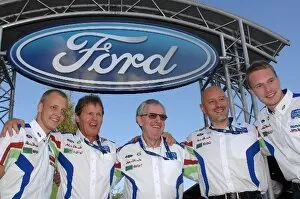 2009 WRC Collection: World Rally Championship: Ian Slater Vice President communications Ford of Europe, centre