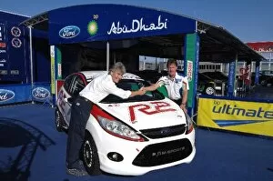 2009 WRC Collection: World Rally Championship: L-R: Mark Deans, Ford of Europe Motorsport Director, and Malcolm Wilson